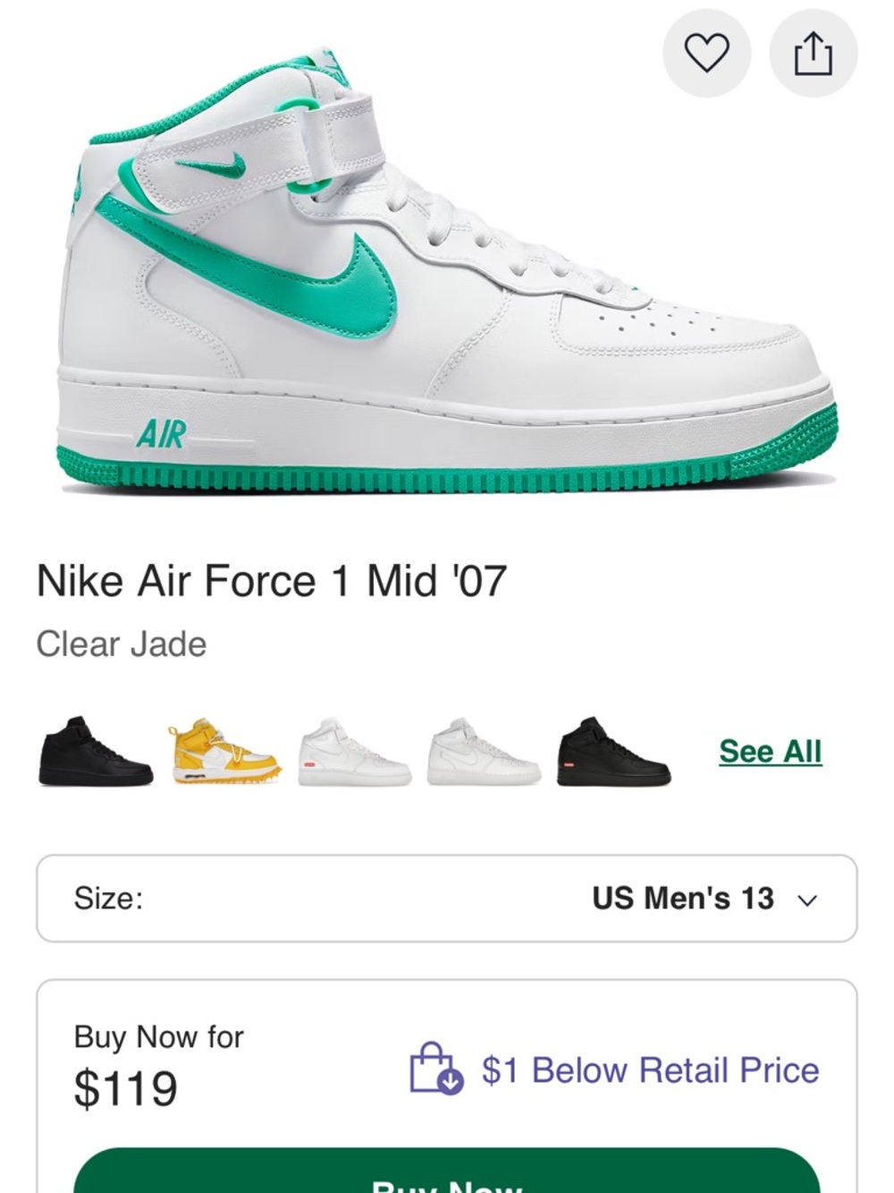 Nike Air Force Ones with Teal Accents